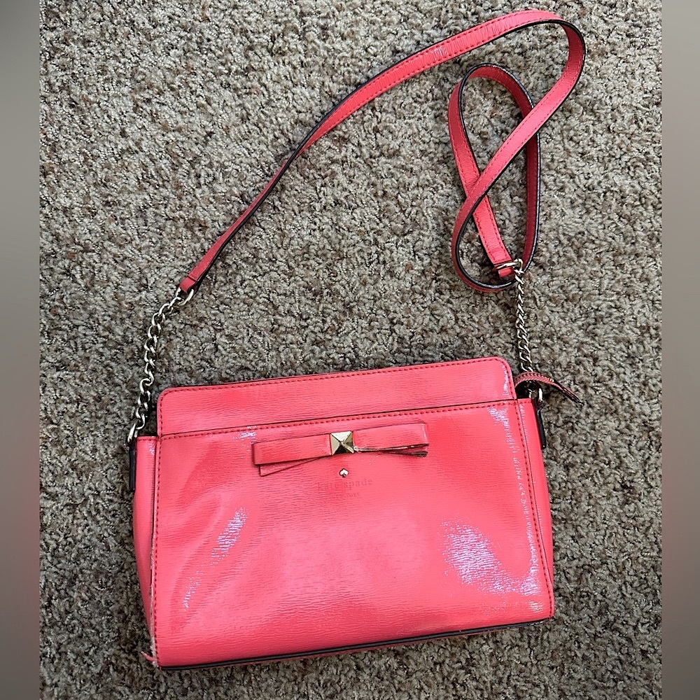 Kate Spade Beacon Court Angelica Patent Leather Crossbody Bag Strawberry Pink